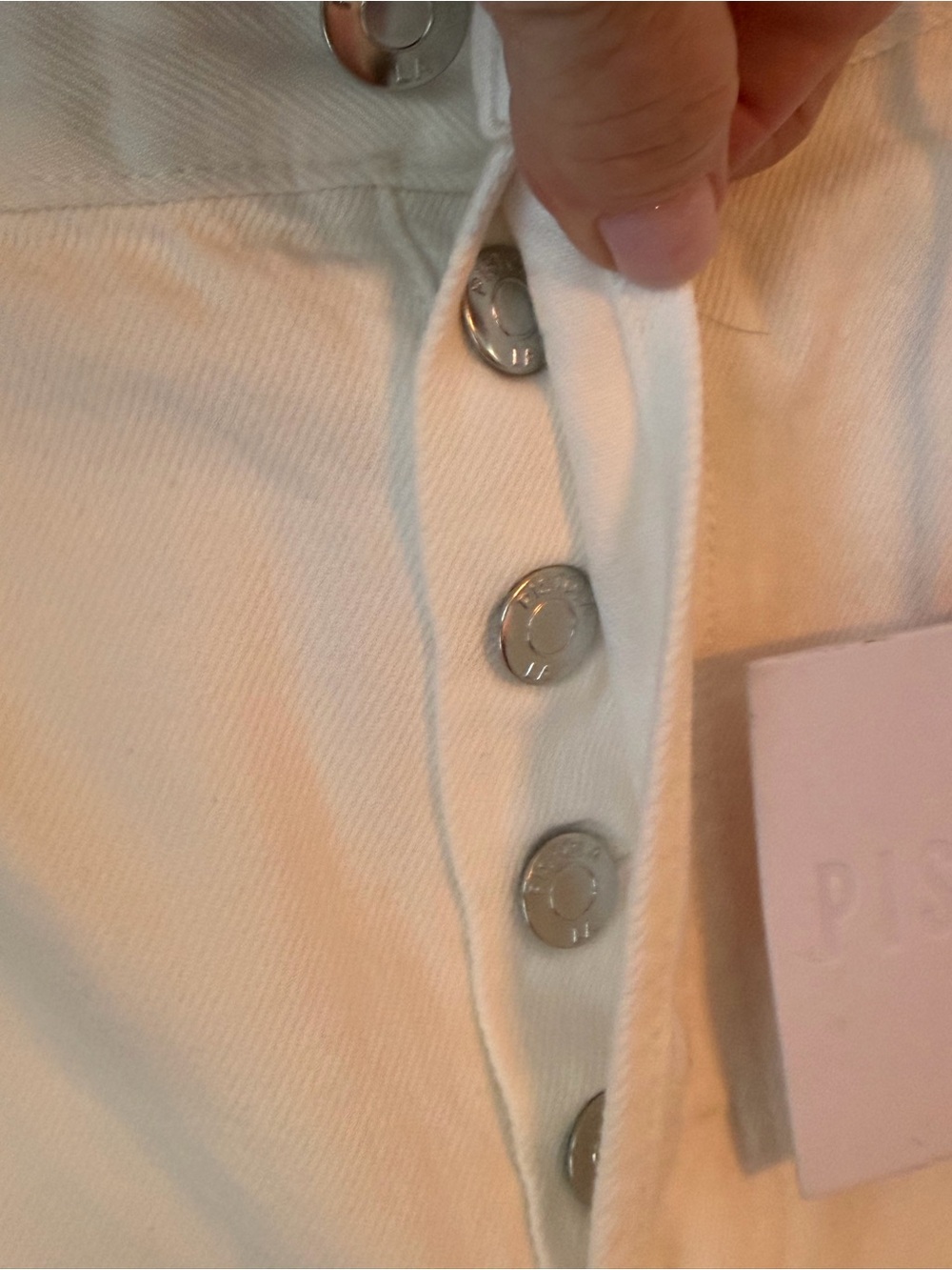 185~ Pistola Tate Wide-Leg White Jeans with Button Fly NWT - Picture 7 of 13
